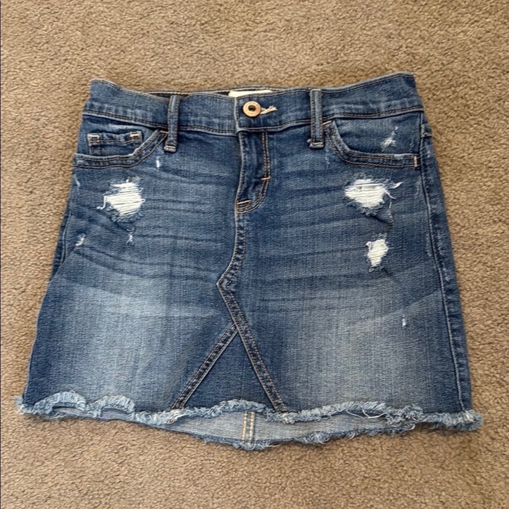 Abercrombie Kids Blue Distressed Mini Skirt Casual